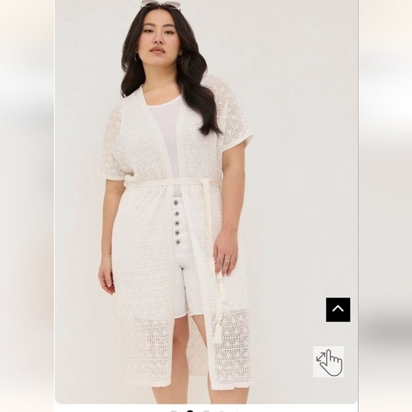 Torrid Crochet Short Sleeve Tie Waist Sweater XL, 2x, 3x NWT - Picture 2 of 16